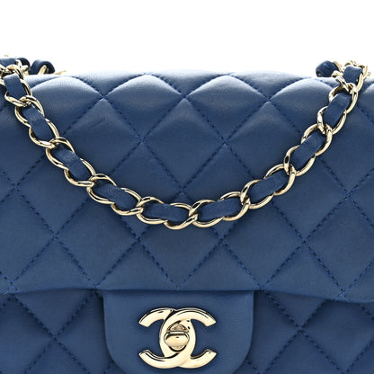 Chanel Lambskin Quilted Mini Square Flap Dark Blue 8 of 13