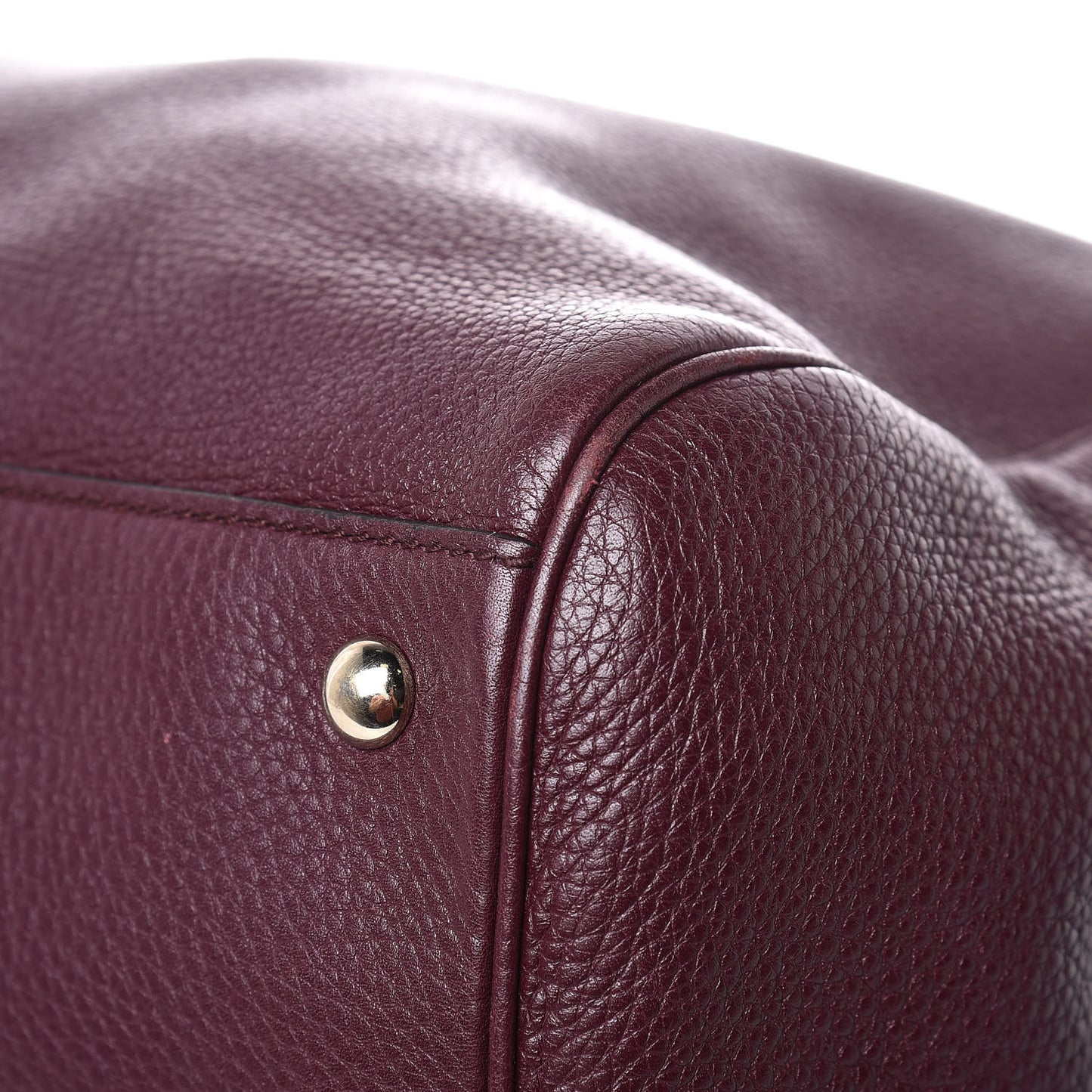 Pebbled Calfskin Large Bamboo Shopper Tote Burgundy