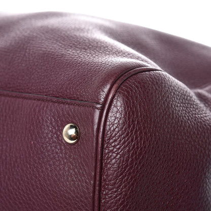 Gucci Pebbled Calfskin Large Bamboo Shopper Tote Burgundy 11 of 15