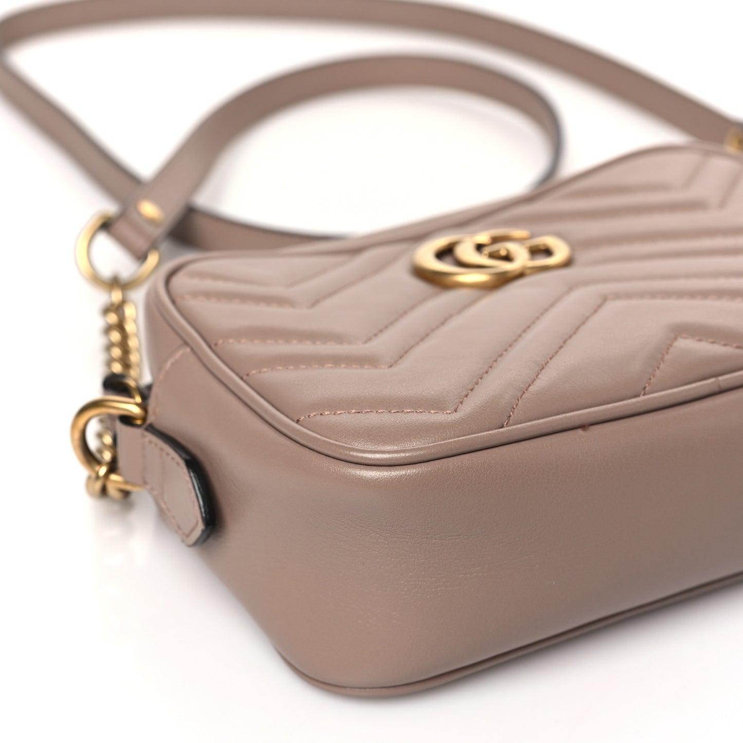 Calfskin Matelasse Mini GG Marmont Chain Shoulder Bag Porcelain Rose