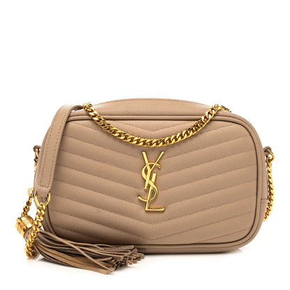 Saint Laurent Grain De Poudre Matelasse Monogram Mini Lou Camera Bag Dark Latte 1 of 11