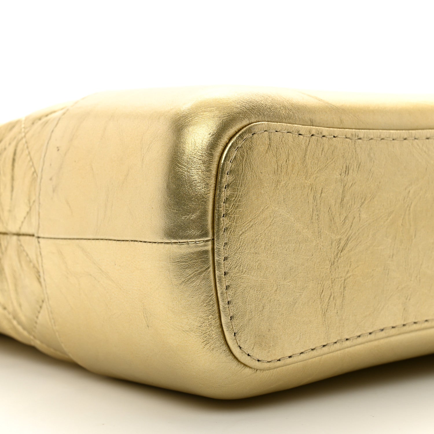 Chanel Metallic Aged Calfskin Quilted Medium Gabrielle Gold 9 of 10