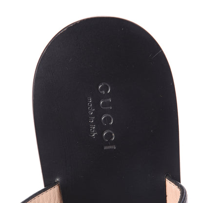 Gucci Calfskin GG Marmont Thong Sandals 38 Black 5 of 7