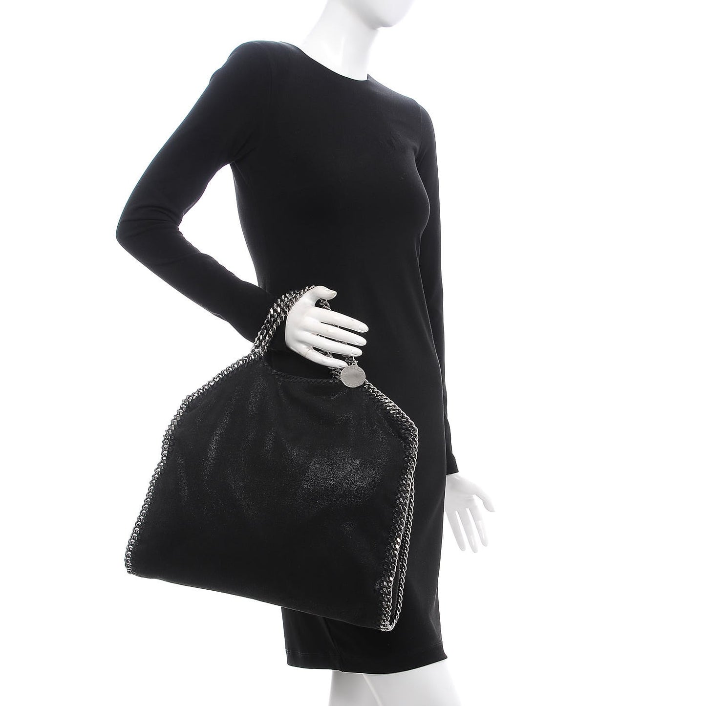 Shaggy Deer Falabella Fold Over Tote Black