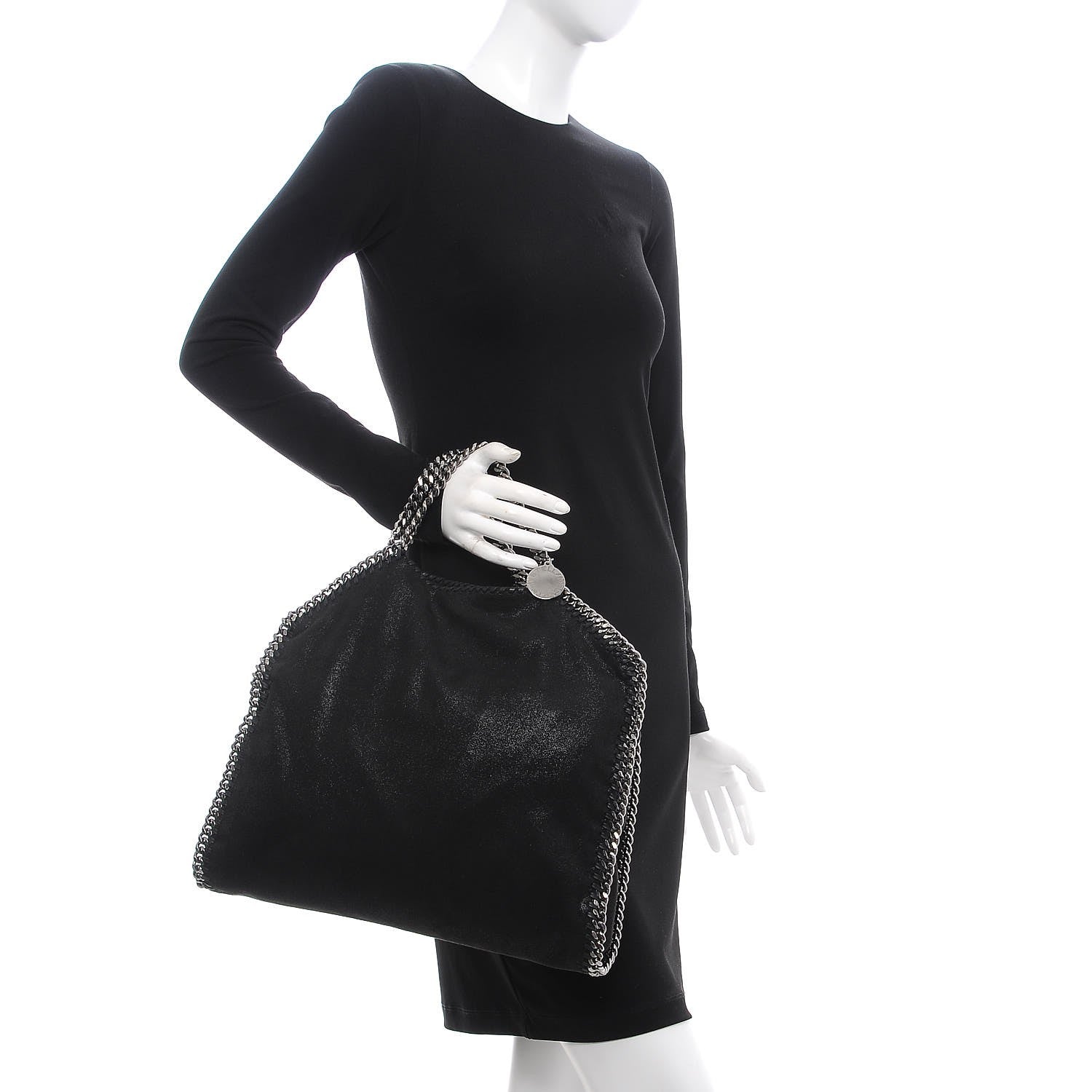 Stella McCartney Shaggy Deer Falabella Fold Over Tote Black 2 of 8