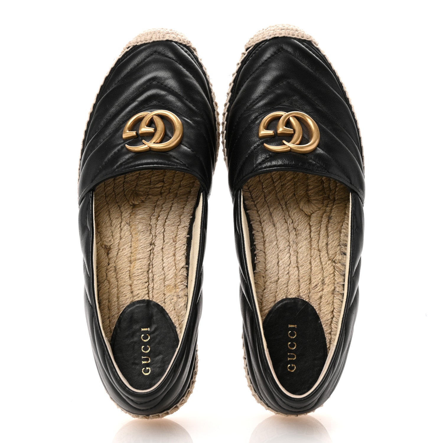 Gucci Nappa Matelasse GG Marmont Espadrilles 37.5 Black 2 of 11