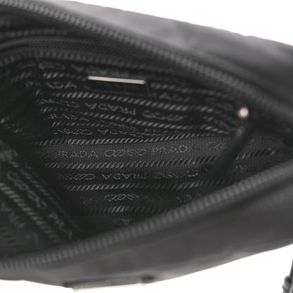 Prada Tessuto Nylon Vela Saffiano Necessaire Wristlet Pouch Black 5 of 8
