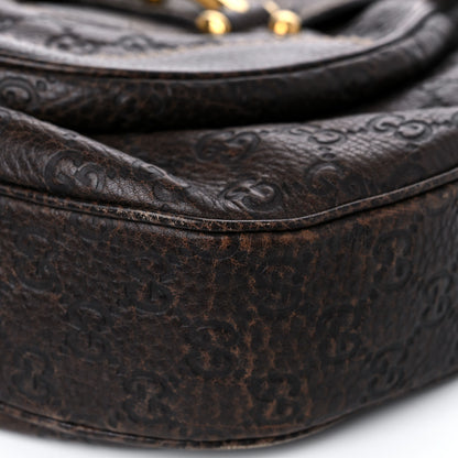 Gucci Guccissima Large New Pelham Satchel Dark Brown 12 of 13