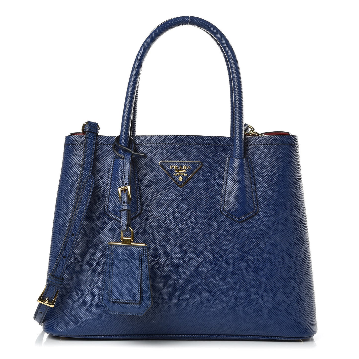 Saffiano Cuir Small Double Bag Inchiostro Fuoco