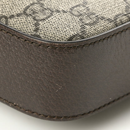 Gucci GG Supreme Monogram Textured Dollar Calfskin Web Ophidia Wristlet Shoulder Bag Beige Ebony New Acero 10 of 11