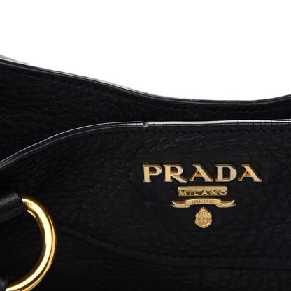 Prada Vitello Daino Shoulder Bag Black 7 of 7