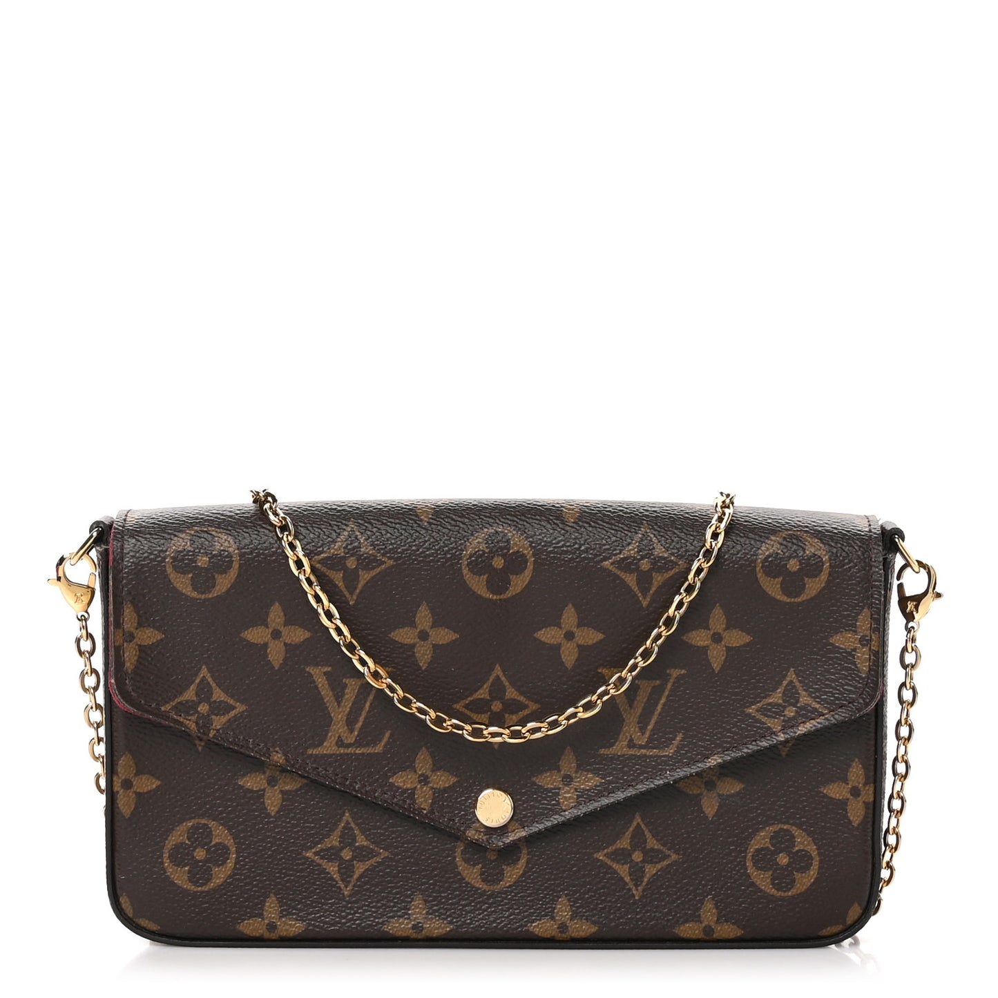 Monogram Pochette Felicie Chain Wallet Fuchsia