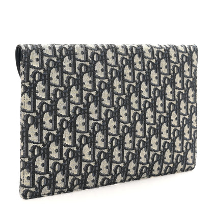 Christian Dior Oblique Jacquard  Saddle Pouch Blue 3 of 9