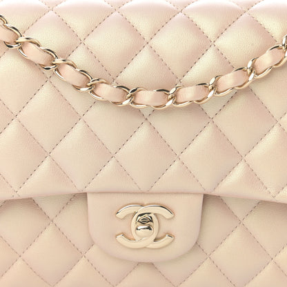 Chanel Iridescent Calfskin Quilted Medium Double Flap Beige 8 of 14