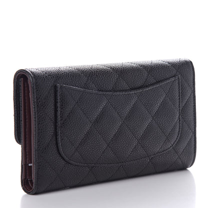 Chanel Caviar Quilted Long Flap Wallet Black 3 of 10