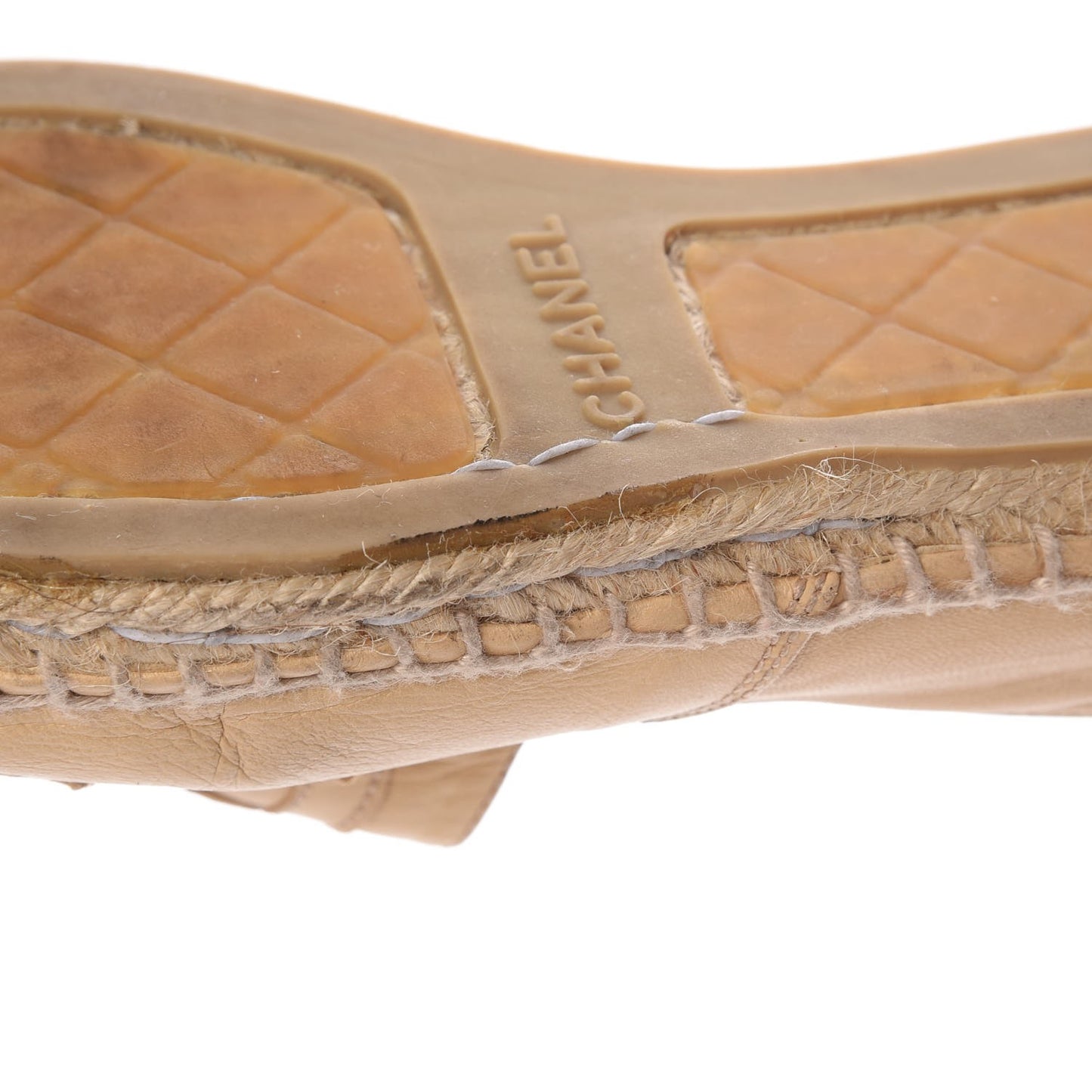 Lambskin CC Espadrilles 41 Beige Black