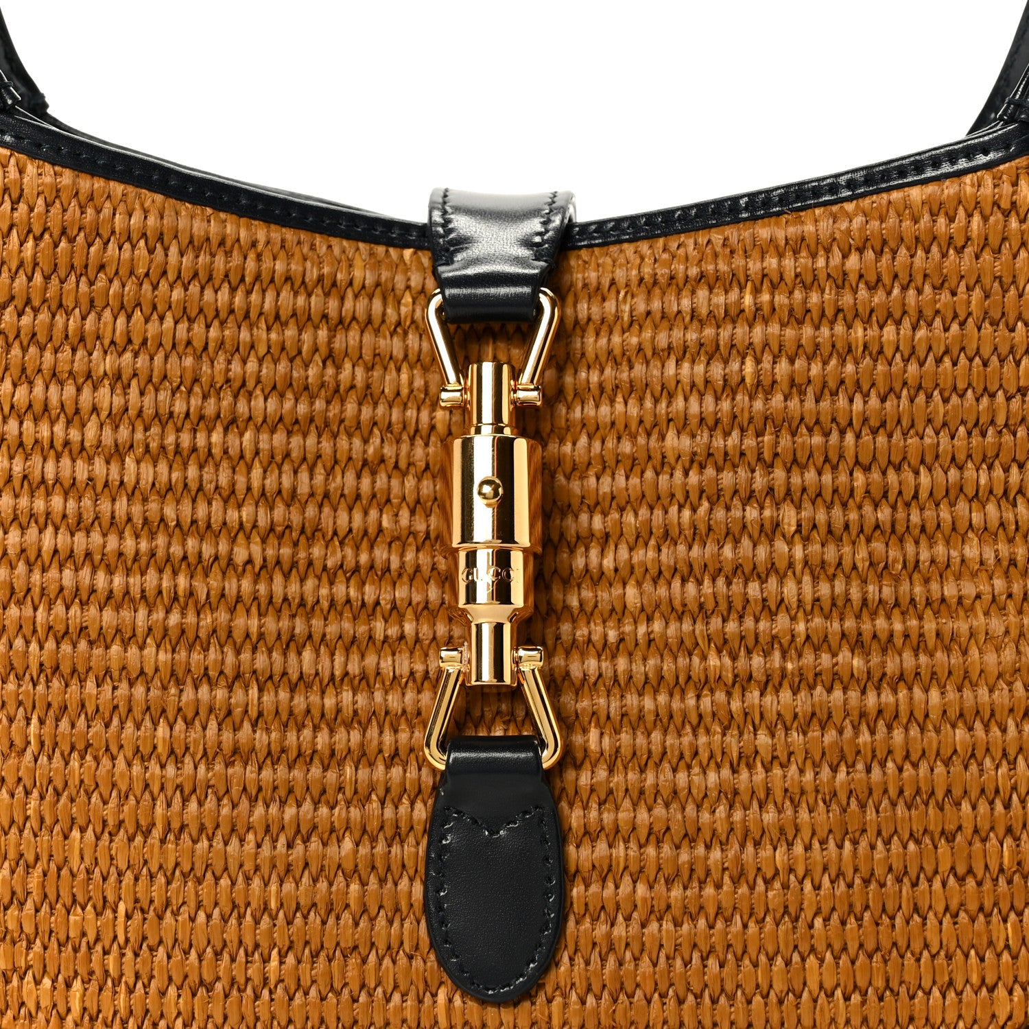 Gucci Straw Lux Boarded Dyana Lux Calfskin Small Jackie 1961 Hobo Natural Blue 8 of 10
