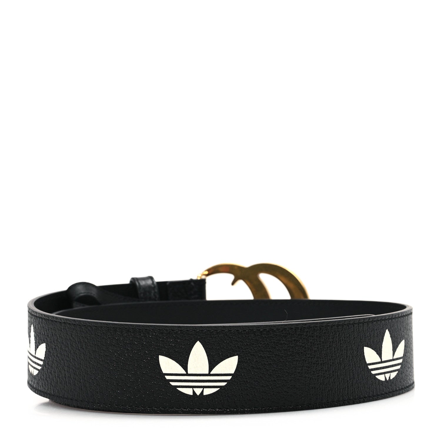 Gucci X ADIDAS Textured Dollar Calfskin Double G 40mm Belt 75 30 Black 2 of 5