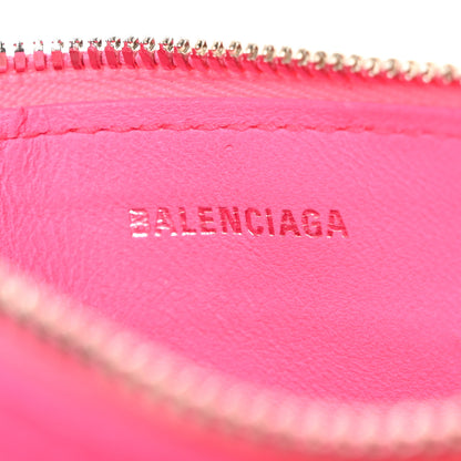 Balenciaga Grained Calfskin Logo Large Cash Long Coin Card Holder Acid Pink Black 6 of 9