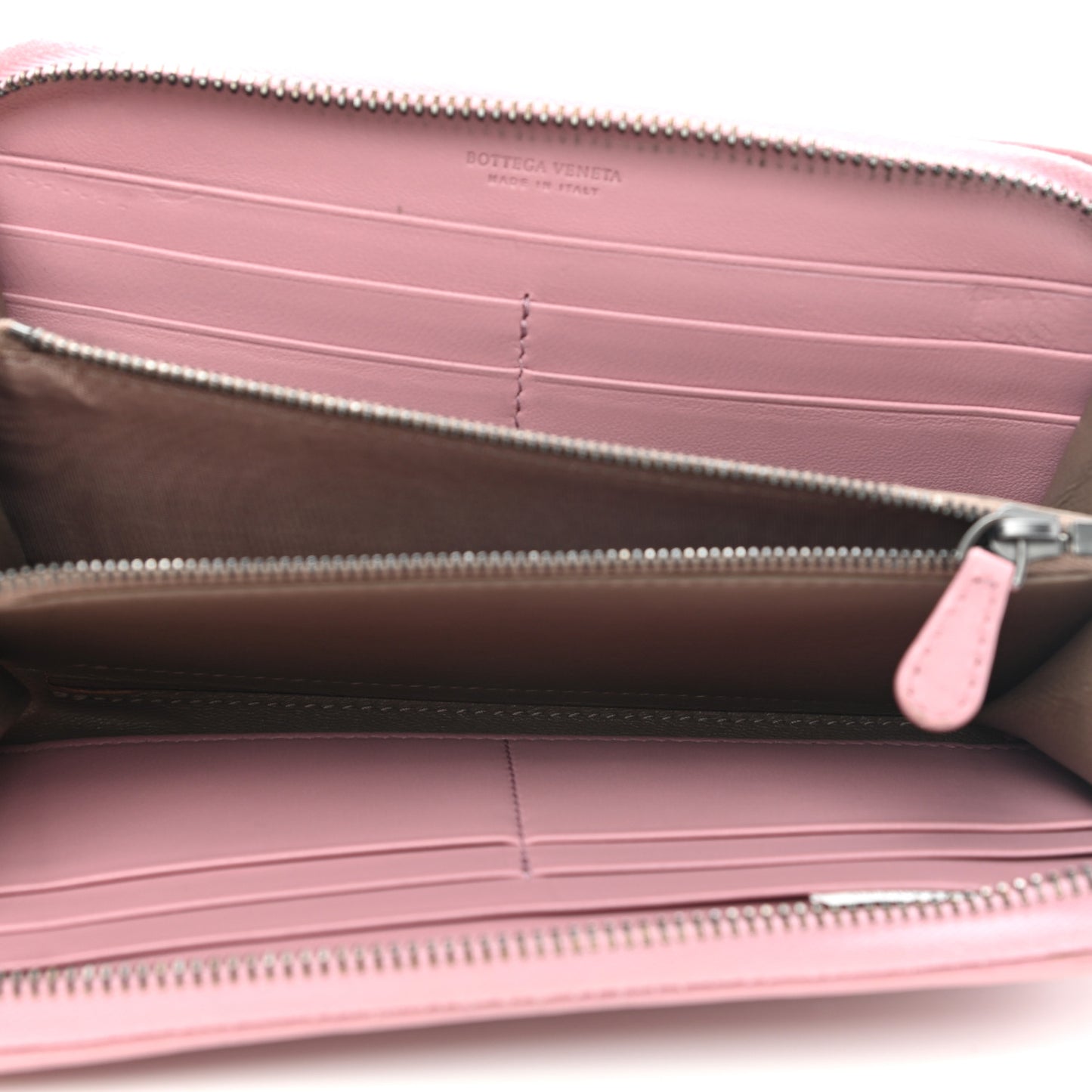 Nappa Intrecciato Zip Around Wallet Mallow