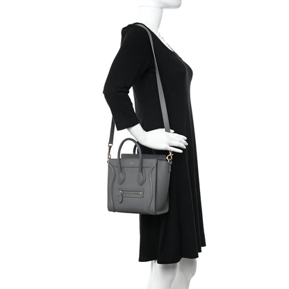 Celine Baby Drummed Calfskin Nano Luggage Kohl 2 of 9