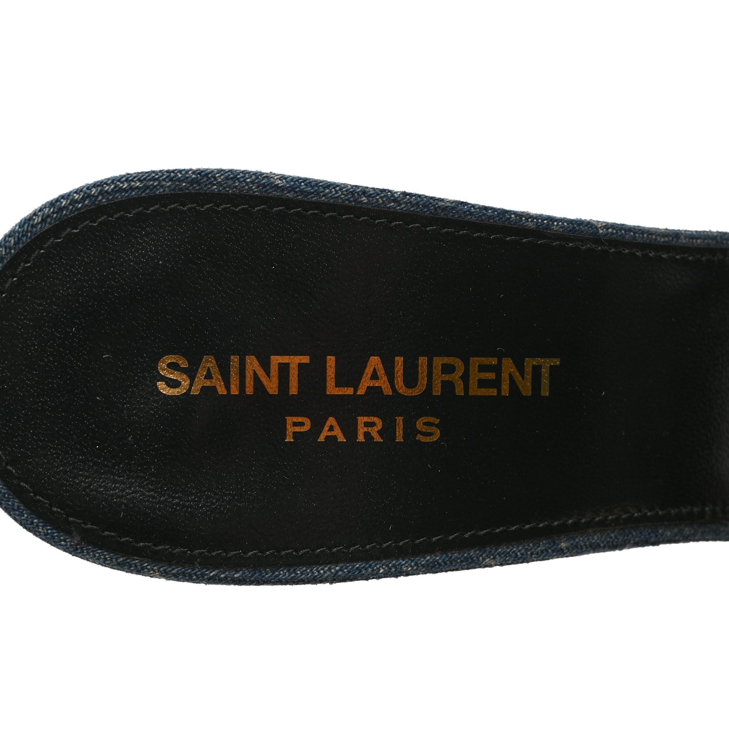 Denim Monogram La 16 Mule Sandals 40 Blue Jeans