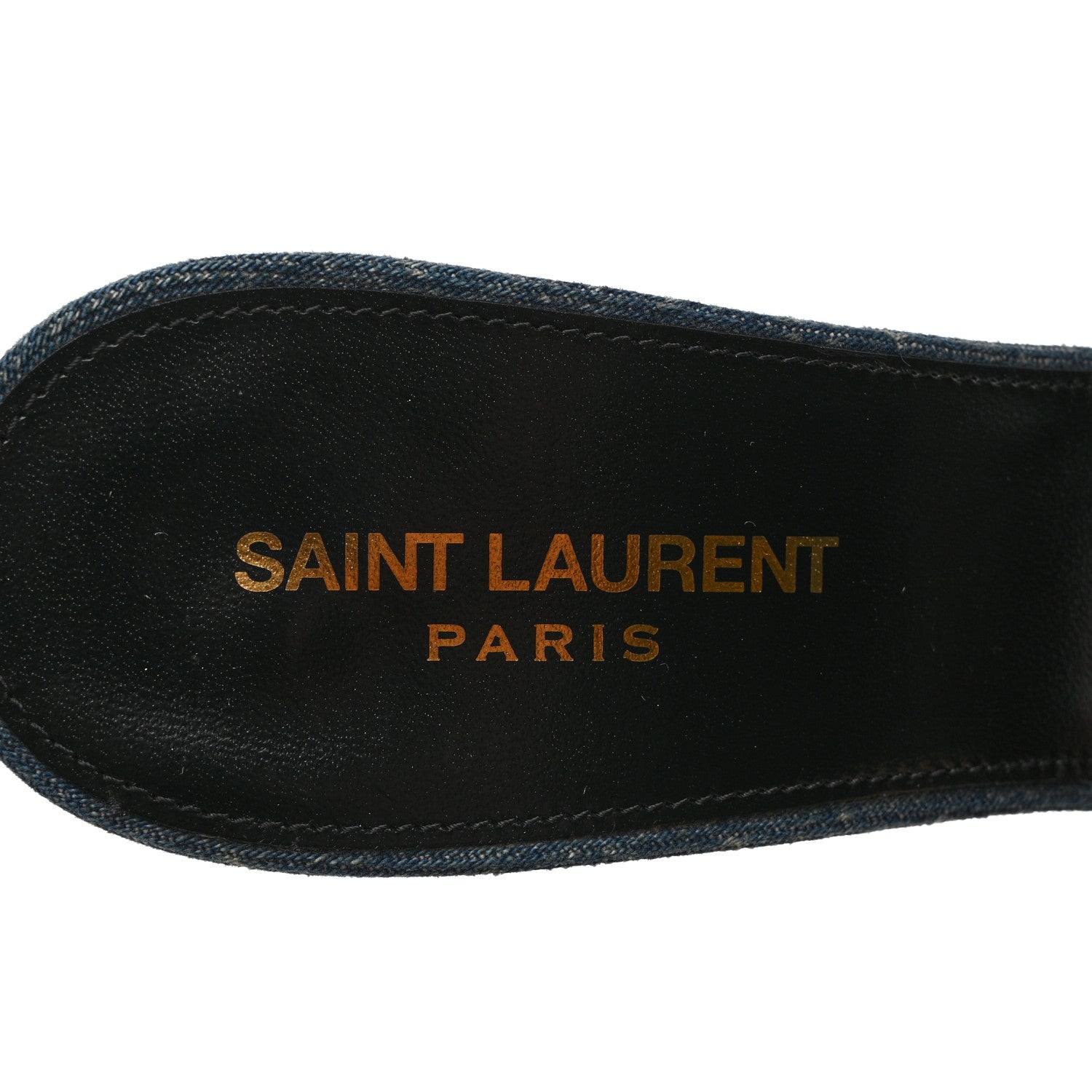 Saint Laurent Denim Monogram La 16 Mule Sandals 40 Blue Jeans 6 of 9
