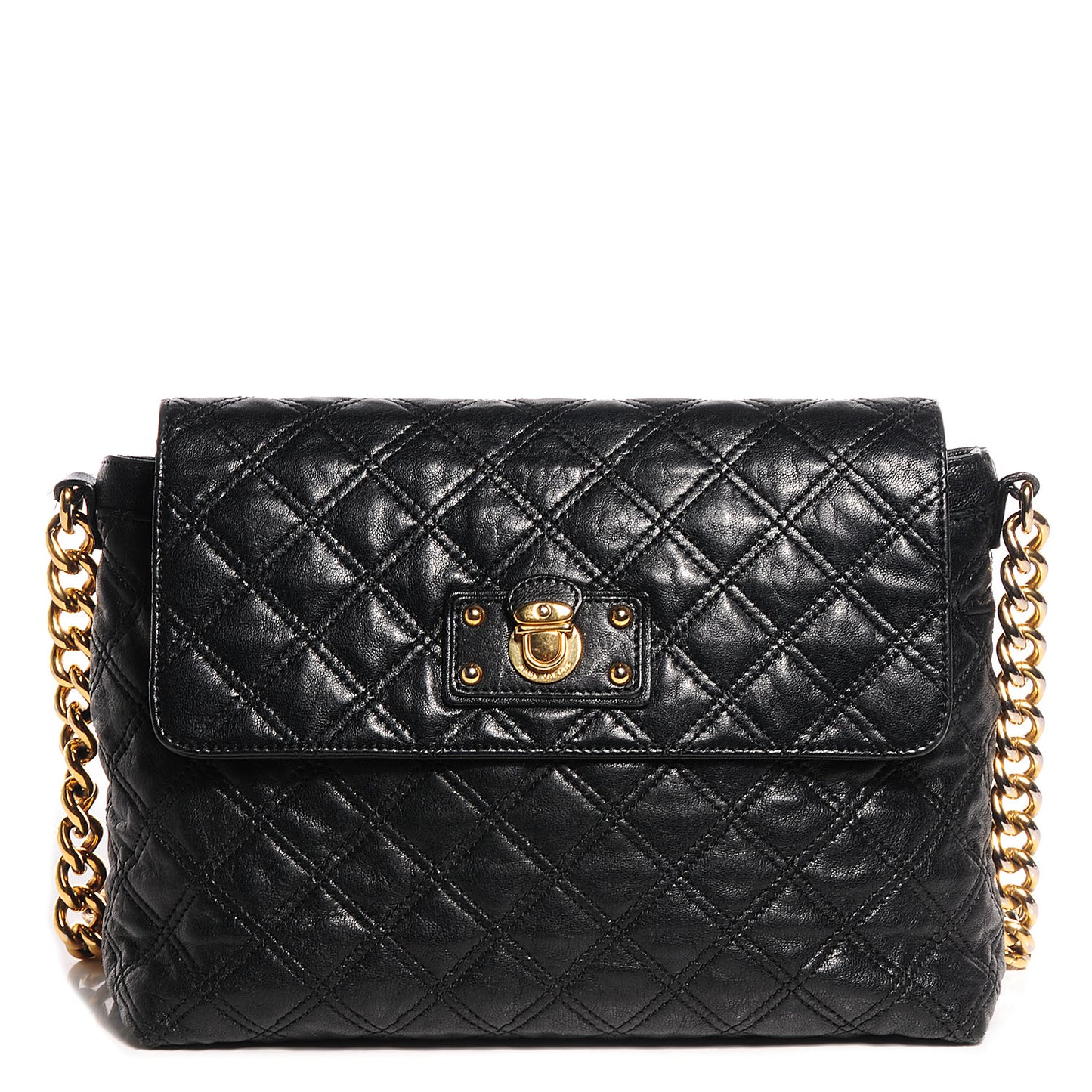 Lacquered Lambskin The XL Single Flap Black