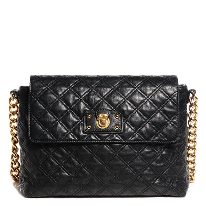 Marc Jacobs Lacquered Lambskin The XL Single Flap Black 1 of 12