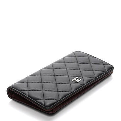 Chanel Lambskin Quilted Yen Wallet Black 4 of 18