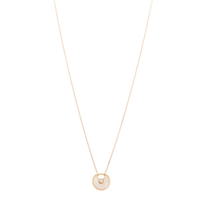 Cartier 18K Yellow Gold Diamond Mother of Pearl XS Amulette de Cartier Pendant Necklace 1 of 6