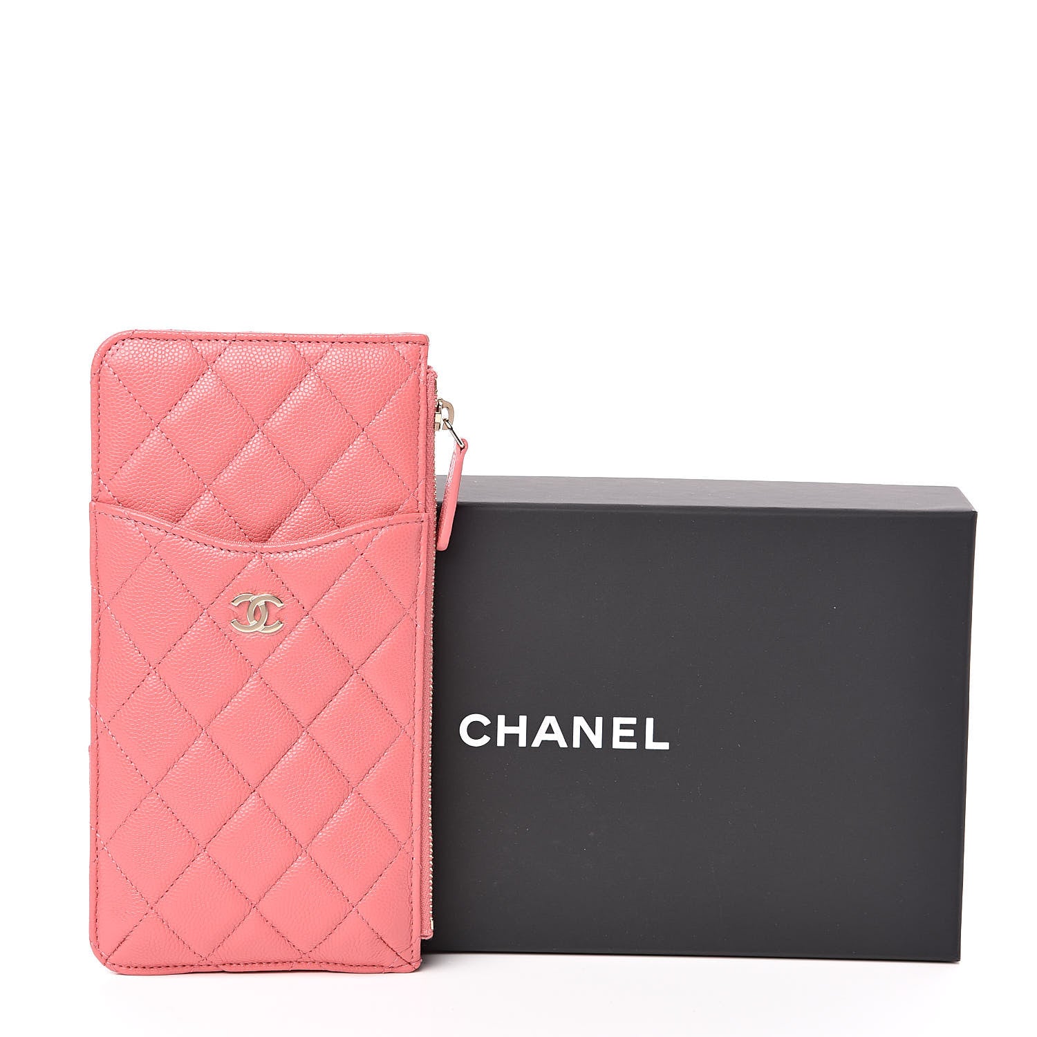 Chanel Caviar Quilted Classic Flat Wallet Pouch Pink 8 of 8