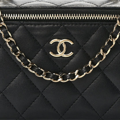 Chanel Lambskin Quilted Small Top Handle Vanity Case With Chain Black 7 of 12