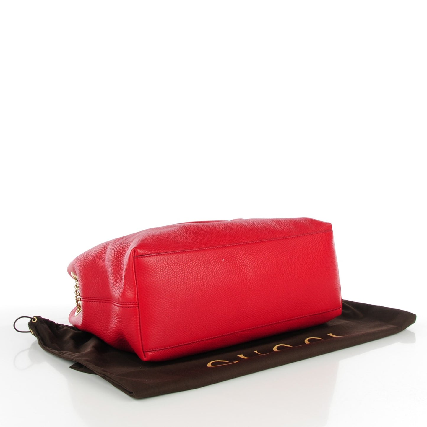 Pebbled Calfskin Medium Soho Chain Shoulder Bag Tabasco Red