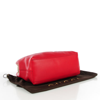 Gucci Pebbled Calfskin Medium Soho Chain Shoulder Bag Tabasco Red 4 of 7