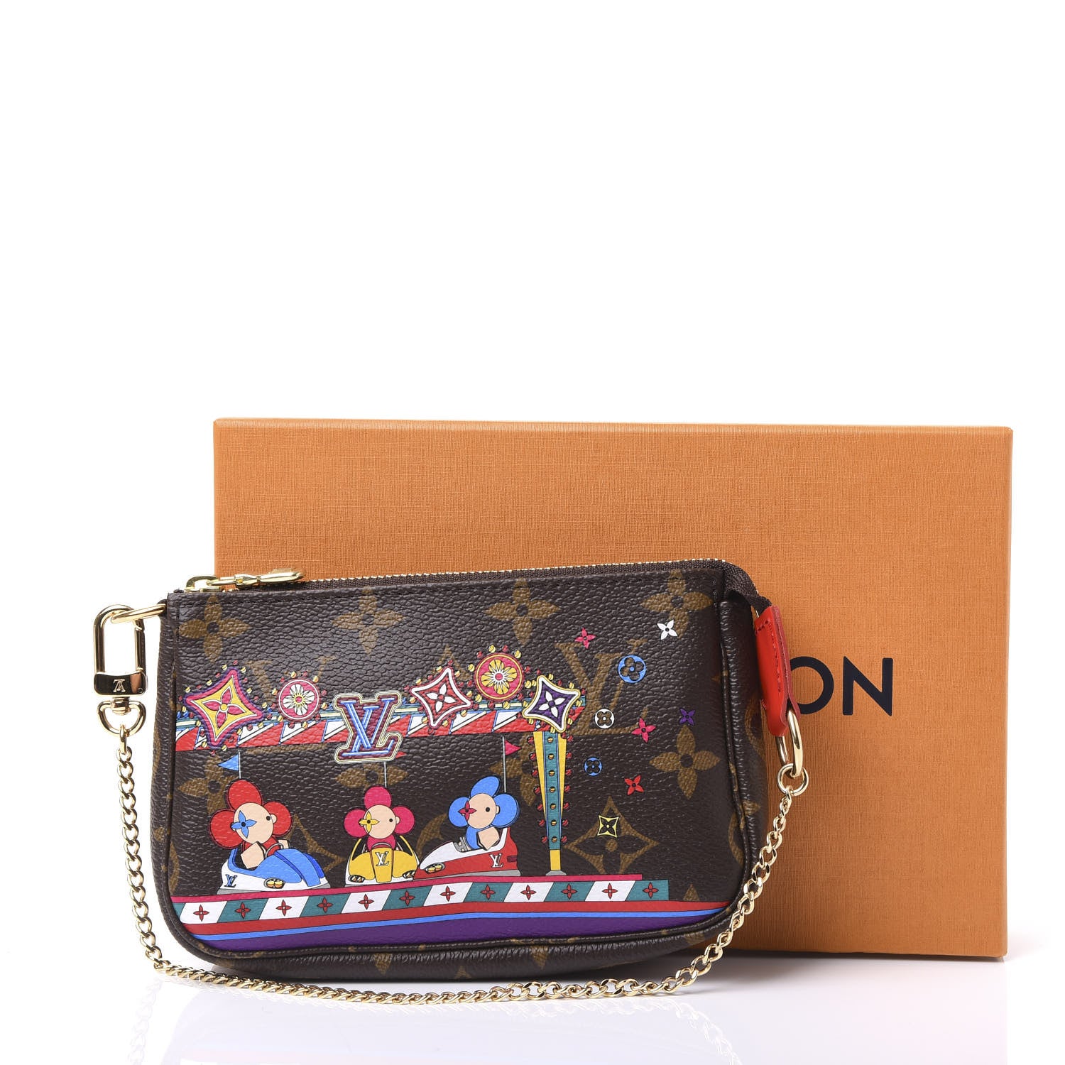 Louis Vuitton Monogram 2020 Christmas Animation Bumper Cars Mini Pochette Accessories Coquelicot 10 of 10