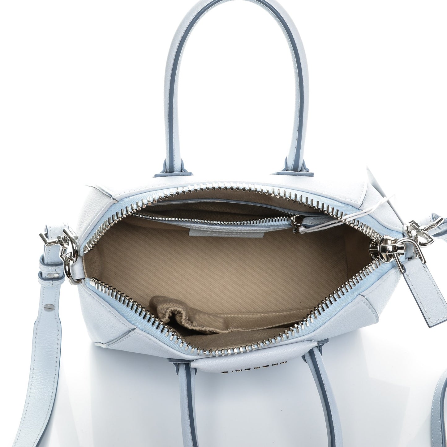 Sugar Goatskin Mini Antigona Baby Blue