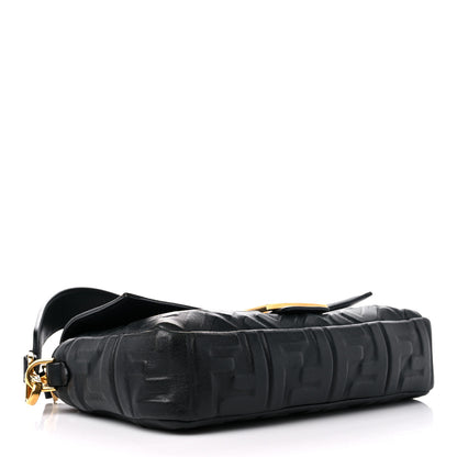 Fendi Nappa FF 1974 Embossed Baguette Black 4 of 11