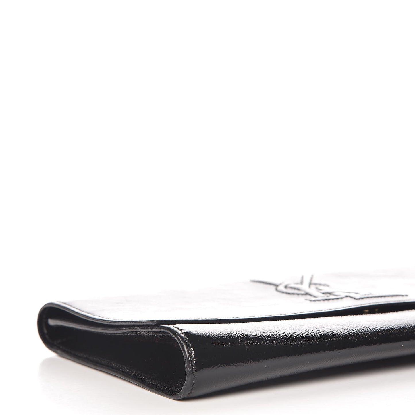 Textured Patent Monogram Large Belle De Jour Clutch Black