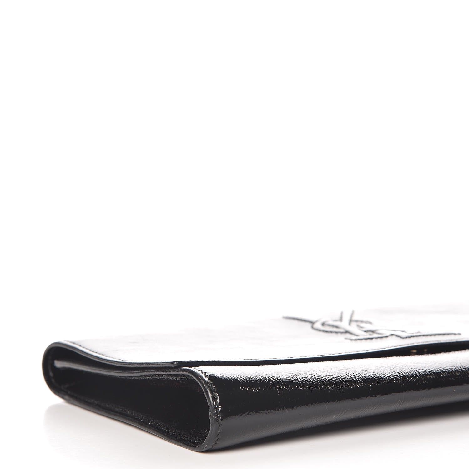 Saint Laurent Textured Patent Monogram Large Belle De Jour Clutch Black 5 of 10