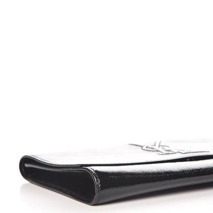 Saint Laurent Textured Patent Monogram Large Belle De Jour Clutch Black 5 of 10