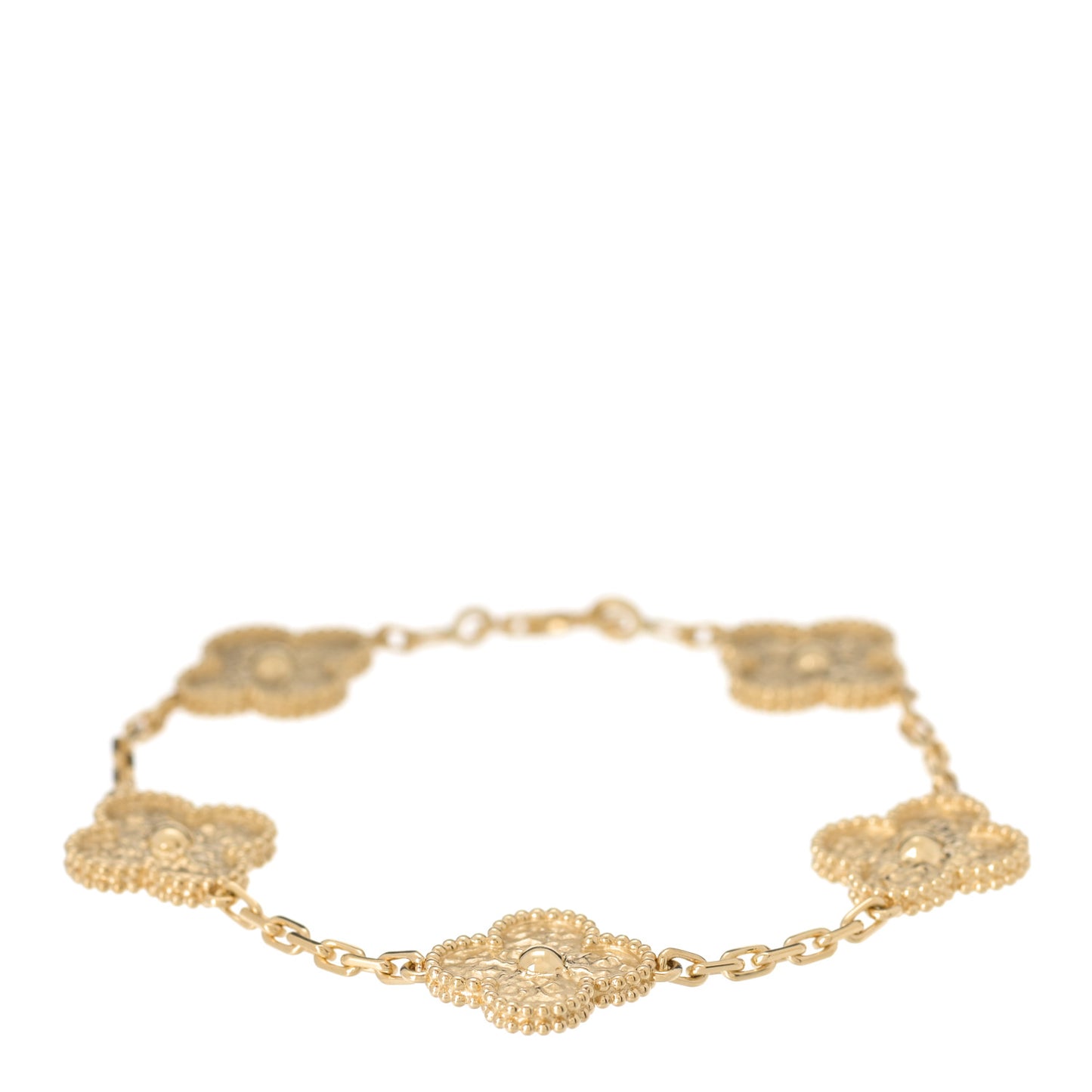 18K Yellow Gold 5 Motifs Vintage Alhambra Bracelet