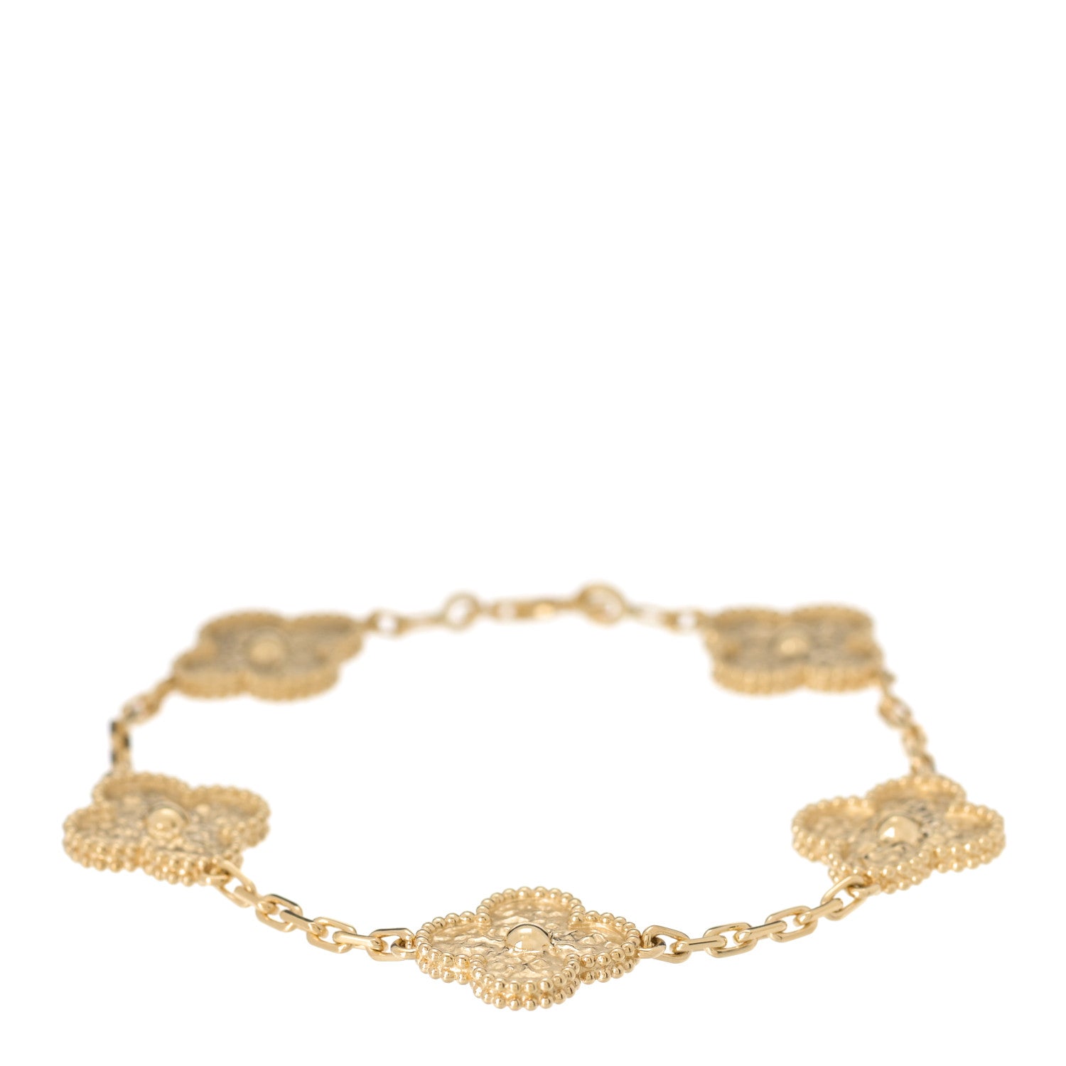 Van Cleef & Arpels 18K Yellow Gold 5 Motifs Vintage Alhambra Bracelet 1 of 5