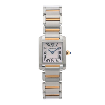 Cartier Stainless Steel 18K Pink Gold Mother of Pearl 20mm Tank Francaise Quartz Watch 1 of 5