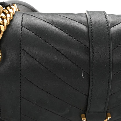 Saint Laurent Iridescent Calfskin Tri-Quilt Monogram Medium College Bag Black 10 of 11