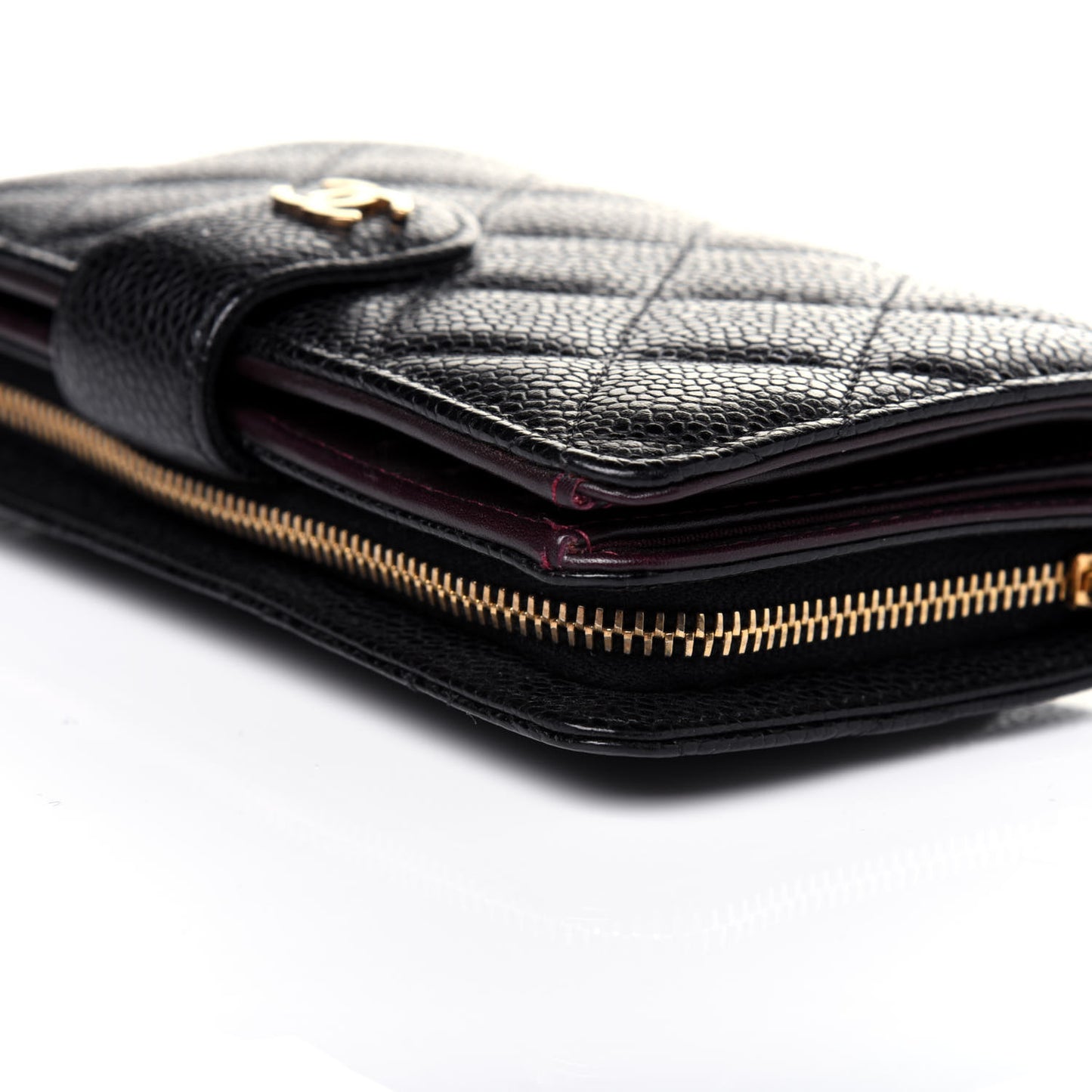 Caviar Quilted CC French Wallet Black