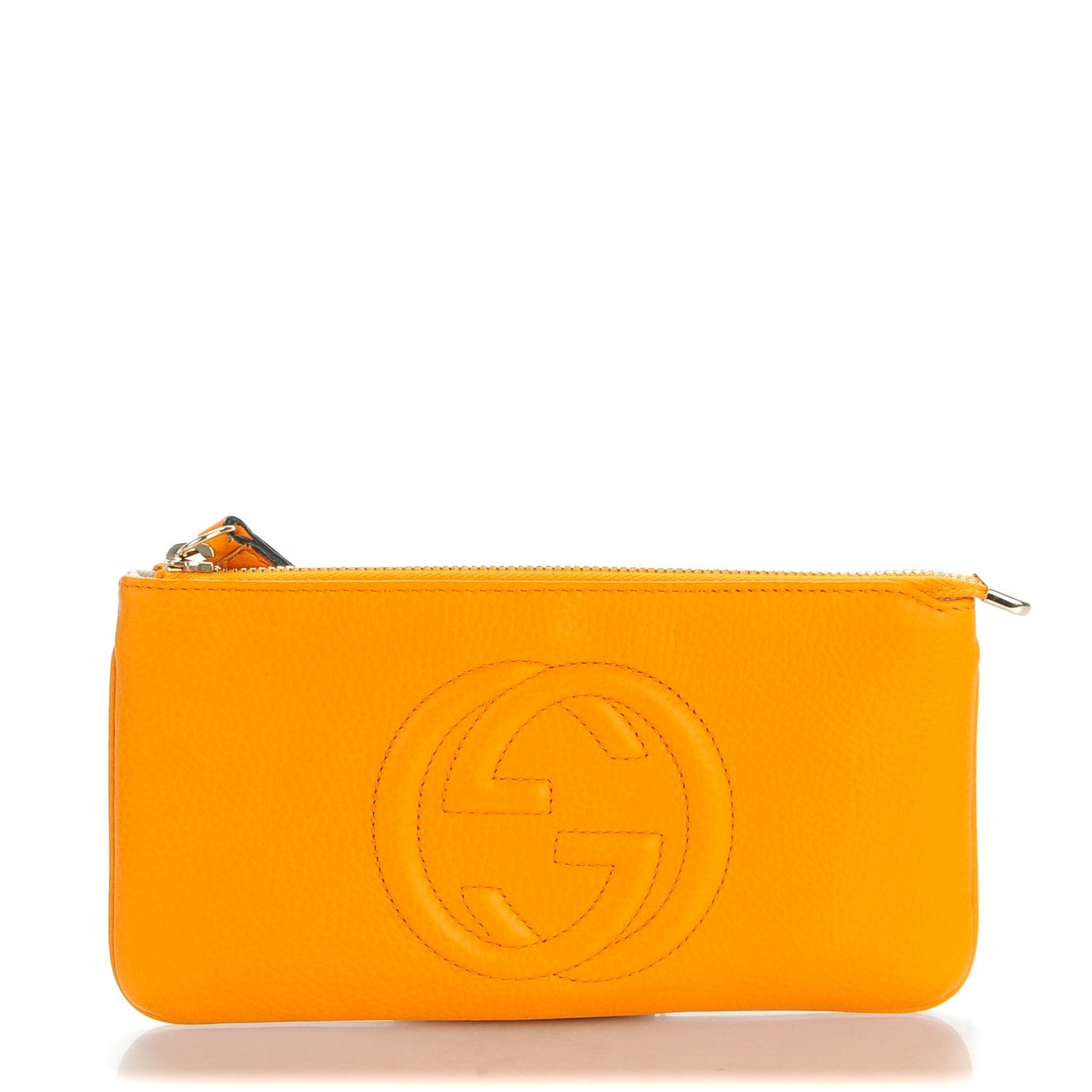 Gucci Pebbled Calfskin Soho Wristlet Curcuma 1 of 6