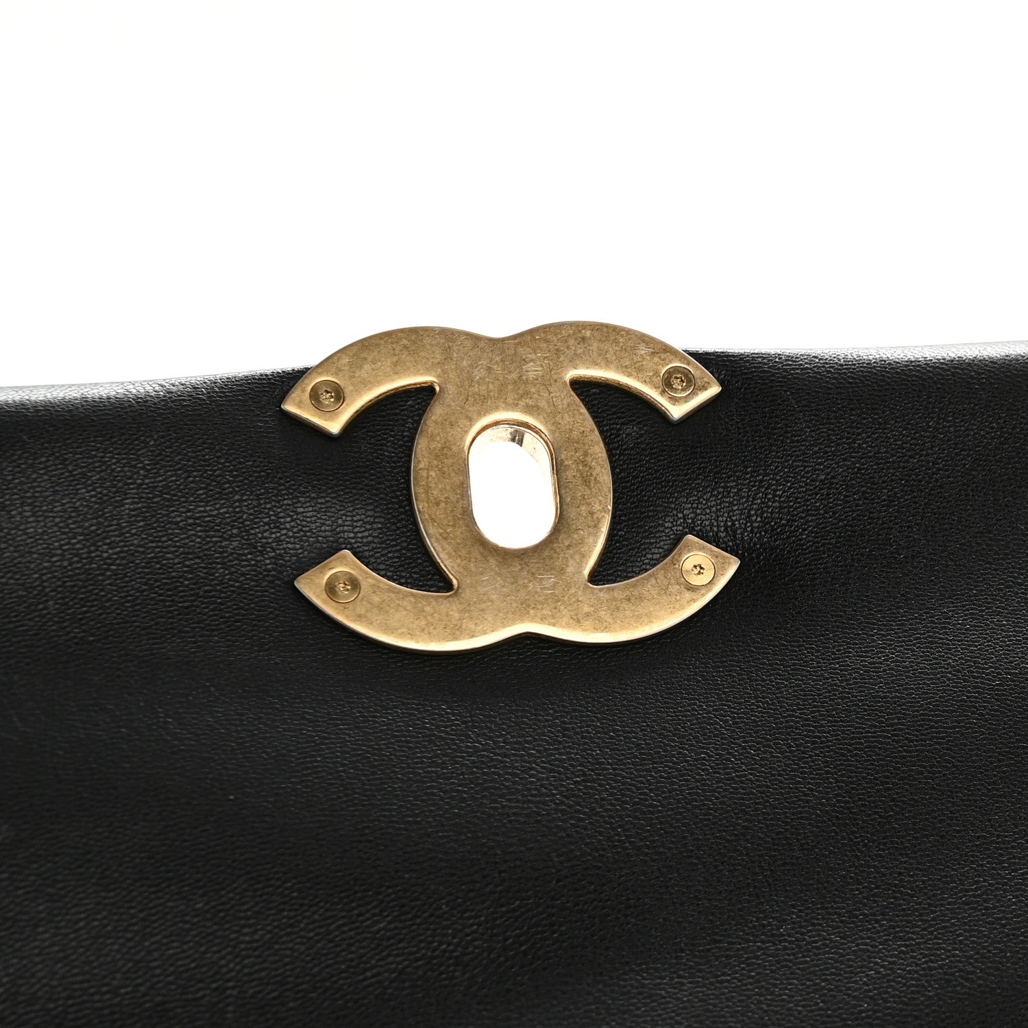 Chanel Shiny Goatskin Quilted Large Chanel 19 Flap Black 11 of 13