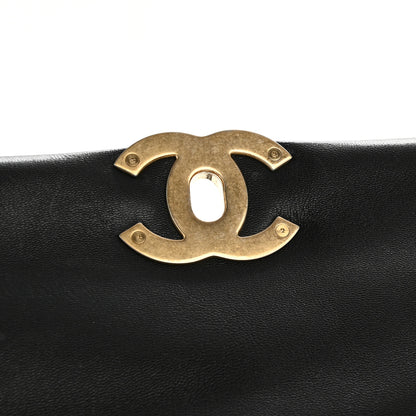 Chanel Shiny Goatskin Quilted Large Chanel 19 Flap Black 11 of 13