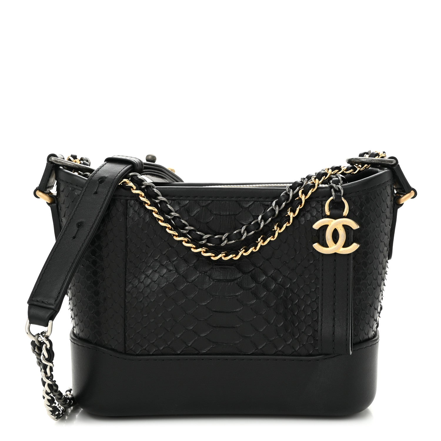 Chanel Snakeskin Small Gabrielle Hobo Black 1 of 11